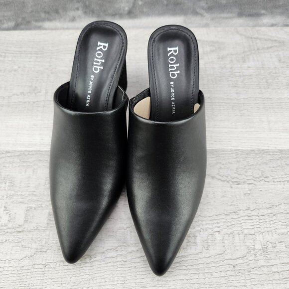 Rohb By Joyce Azria Women 6 Willow Point Closed Toe Mules Black PU ***Tried ON** - Picture 6 of 16